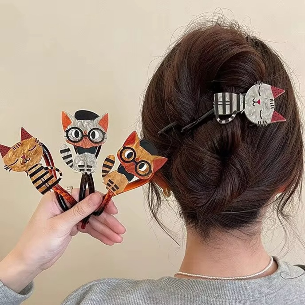 Cute Cat Hair Clips Set
